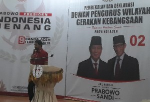 Tim Pemenangan Prabowo-Sandi Provinsi Aceh Targetkan Menang 85 Persen